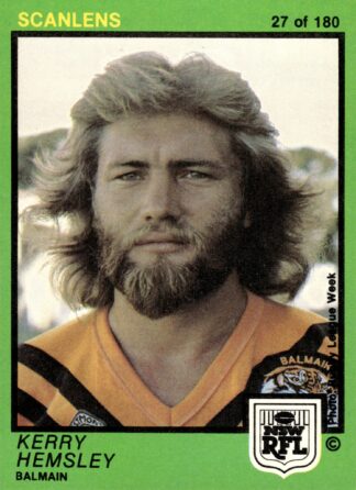 1982 Scanlens Common Card - Base 027 Kerry Hemsley Balmain Tigers