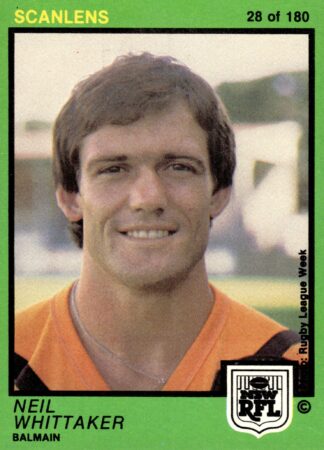 1982 Scanlens Common Card - Base 028 Neil Whittaker Balmain Tigers