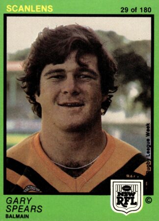 1982 Scanlens Common Card - Base 029 Gary Spears Balmain Tigers