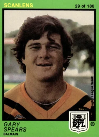 1982 Scanlens Common Card - Base 029 Gary Spears Balmain Tigers