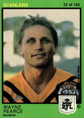 1982 Scanlens Common Card - Base 032 Wayne Pearce Balmain Tigers
