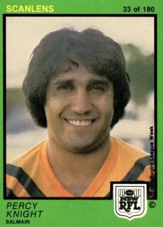 1982 Scanlens Common Card - Base 033 Percy Knight Balmain Tigers