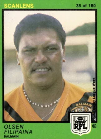 1982 Scanlens Common Card - Base 035 Olsen Filipaina Balmain Tigers