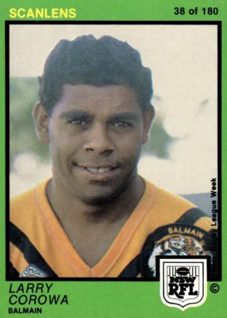 1982 Scanlens Common Card - Base 038 Larry Corowa Balmain Tigers