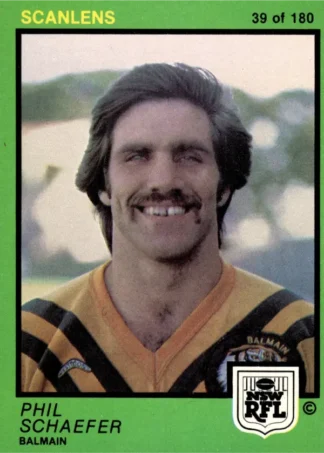 1982 Scanlens Common Card - Base 039 Phil Schaefer Balmain Tigers