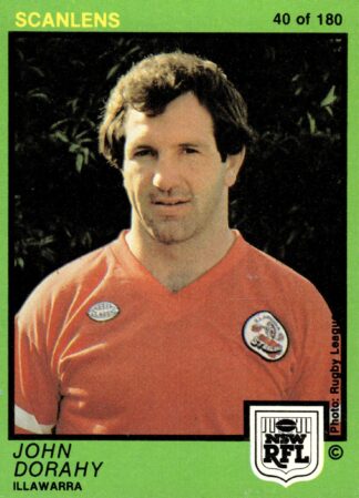 1982 Scanlens Common Card - Base 040 John Dorahy Illawarra Steelers
