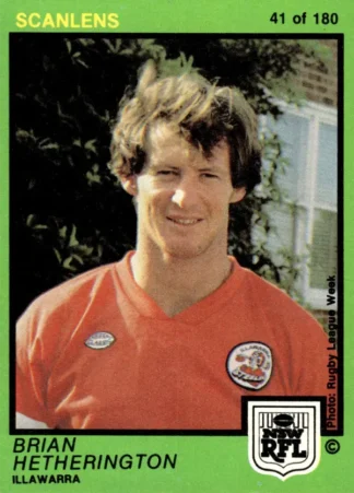1982 Scanlens Common Card - Base 041 Brian Hetherington Illawarra Steelers