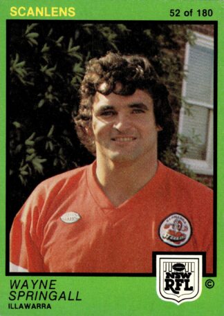 1982 Scanlens Common Card - Base 052 Wayne Springall Illawarra Steelers
