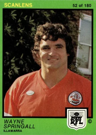 1982 Scanlens Common Card - Base 052 Wayne Springall Illawarra Steelers
