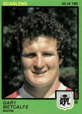 1982 Scanlens Common Card - Base 053 Gary Metcalfe South Sydney Rabbitohs