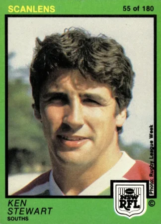 1982 Scanlens Common Card - Base 055 Ken Stewart South Sydney Rabbitohs