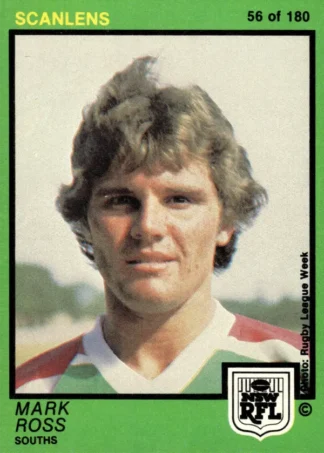 1982 Scanlens Common Card - Base 056 Mark Ross South Sydney Rabbitohs
