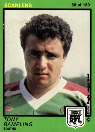 1982 Scanlens Common Card - Base 058 Tony Rampling South Sydney Rabbitohs