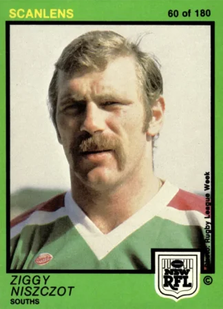 1982 Scanlens Common Card - Base 060 Ziggy Niszczot South Sydney Rabbitohs