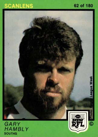 1982 Scanlens Common Card - Base 062 Gary Hambly South Sydney Rabbitohs