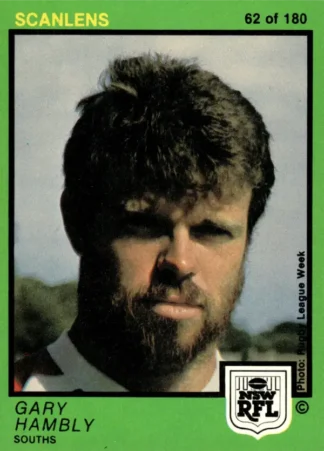 1982 Scanlens Common Card - Base 062 Gary Hambly South Sydney Rabbitohs