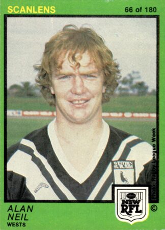 1982 Scanlens Common Card - Base 066 Alan Neil Western Suburbs Magpies