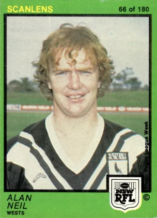 1982 Scanlens Common Card - Base 066 Alan Neil Western Suburbs Magpies