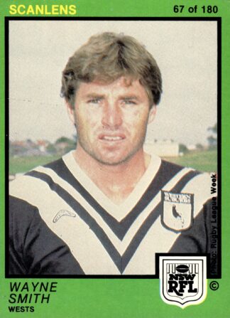 1982 Scanlens Common Card - Base 067 Wayne Smith Western Suburbs Magpies