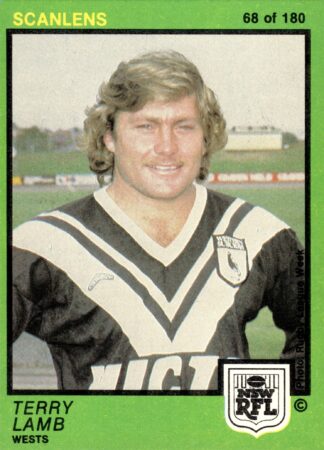 1982 Scanlens Common Card - Base 068 Terry Lamb Western Suburbs Magpies