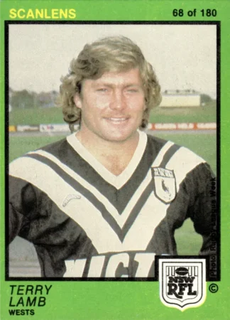 1982 Scanlens Common Card - Base 068 Terry Lamb Western Suburbs Magpies