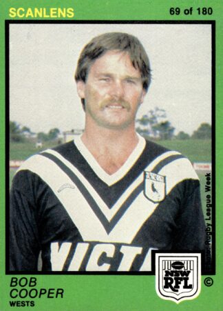 1982 Scanlens Common Card - Base 069 Bob Cooper Western Suburbs Magpies