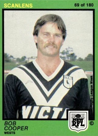 1982 Scanlens Common Card - Base 069 Bob Cooper Western Suburbs Magpies