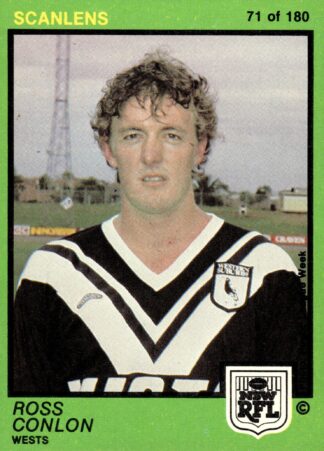 1982 Scanlens Common Card - Base 071 Ross Conlon Western Suburbs Magpies