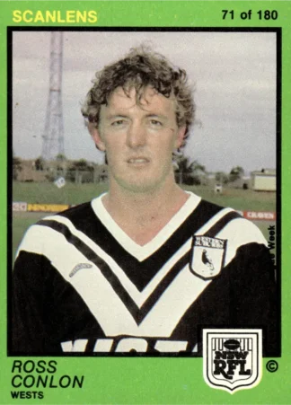 1982 Scanlens Common Card - Base 071 Ross Conlon Western Suburbs Magpies