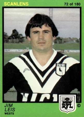1982 Scanlens Common Card - Base 072 Jim Leis Western Suburbs Magpies