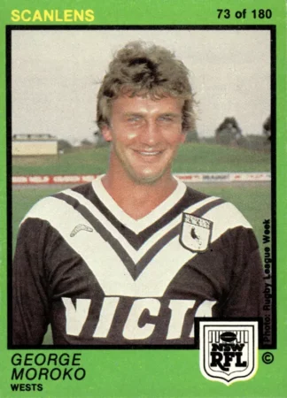 1982 Scanlens Common Card - Base 073 George Moroko Western Suburbs Magpies