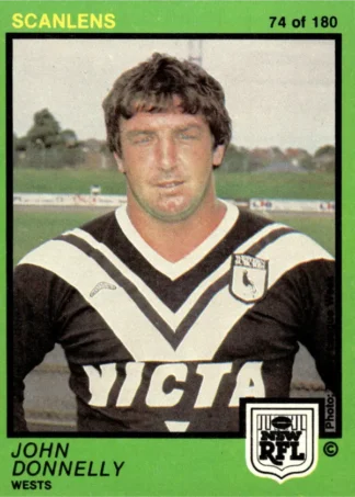 1982 Scanlens Common Card - Base 074 John Donnelly Western Suburbs Magpies