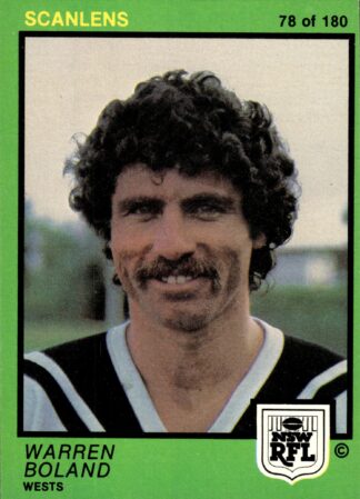 1982 Scanlens Common Card - Base 078 Warren Boland Western Suburbs Magpies