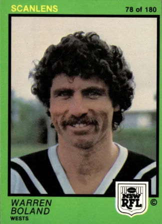 1982 Scanlens Common Card - Base 078 Warren Boland Western Suburbs Magpies