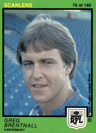 1982 Scanlens Common Card - Base 079 Greg Brentnall Canterbury Bulldogs