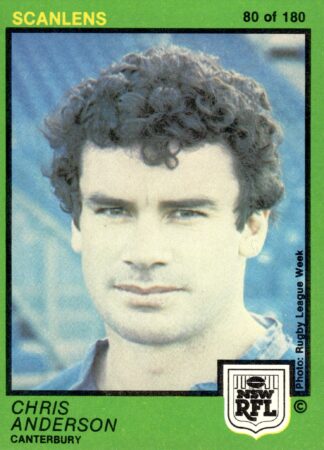 1982 Scanlens Common Card - Base 080 Chris Anderson Canterbury Bulldogs