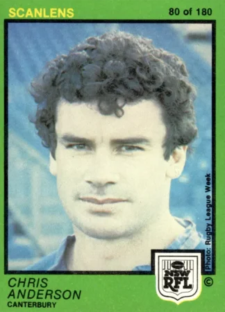 1982 Scanlens Common Card - Base 080 Chris Anderson Canterbury Bulldogs
