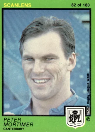 1982 Scanlens Common Card - Base 082 Peter Mortimer Canterbury Bulldogs