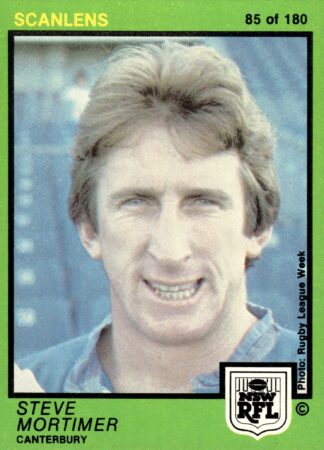 1982 Scanlens Common Card - Base 085 Steve Mortimer Canterbury Bulldogs
