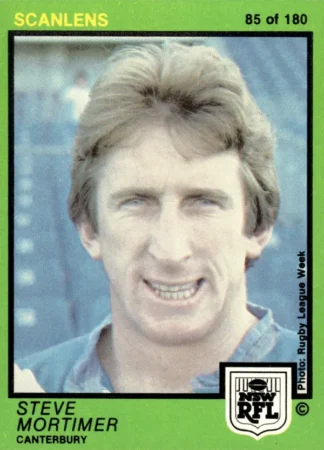 1982 Scanlens Common Card - Base 085 Steve Mortimer Canterbury Bulldogs