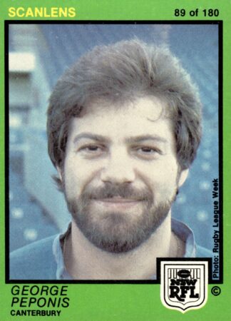 1982 Scanlens Common Card - Base 089 George Peponis Canterbury Bulldogs