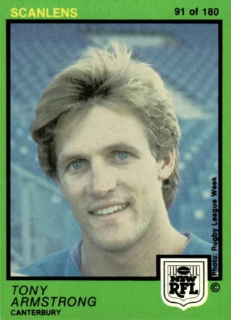 1982 Scanlens Common Card - Base 091 Tony Armstrong Canterbury Bulldogs