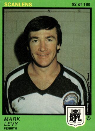 1982 Scanlens Common Card - Base 092 Mark Levy Penrith Panthers
