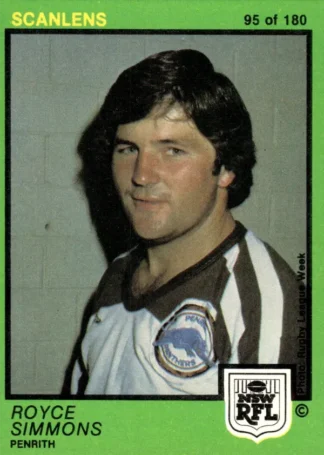 1982 Scanlens Common Card - Base 095 Royce Simmons Penrith Panthers