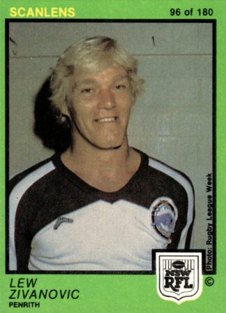 1982 Scanlens Common Card - Base 096 Lew Zivanovic Penrith Panthers
