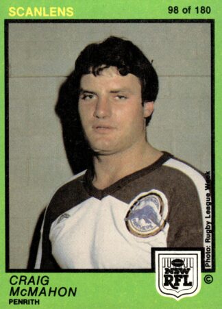 1982 Scanlens Common Card - Base 098 Craig McMahon Penrith Panthers