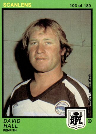 1982 Scanlens Common Card - Base 103 David Hall Penrith Panthers