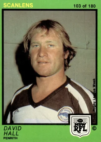 1982 Scanlens Common Card - Base 103 David Hall Penrith Panthers