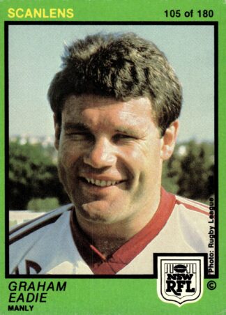 1982 Scanlens Common Card - Base 105 Graham Eadie Manly Sea Eagles