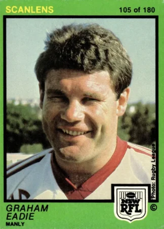 1982 Scanlens Common Card - Base 105 Graham Eadie Manly Sea Eagles